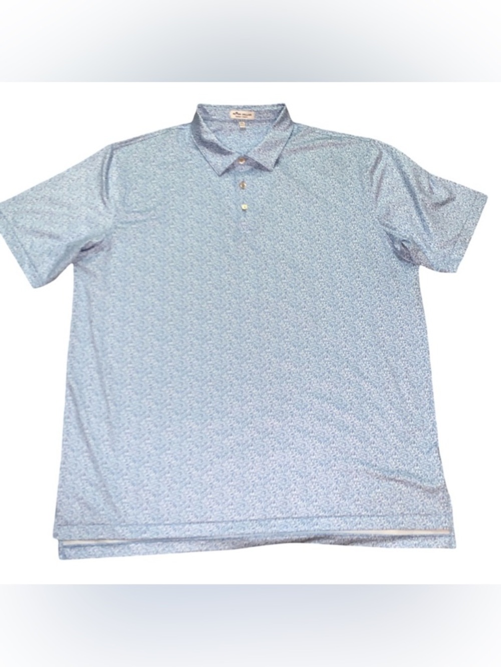 Peter Millar Polo Summer Comfort Shirt XXL Blue Flying Feathers All Over Print